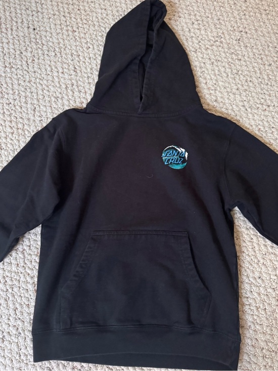 Santa Cruz Skateboards Other - Santa Cruz Skateboards Kids Black Hoodie with Teal Wave Logo